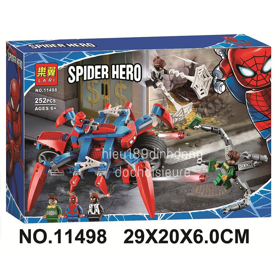 Lắp ráp xếp hình non Lego siêu anh hùng mg 138 mẫu b : Siêu xe máy moto của người nhện đại chiến venom 256+ mảnh