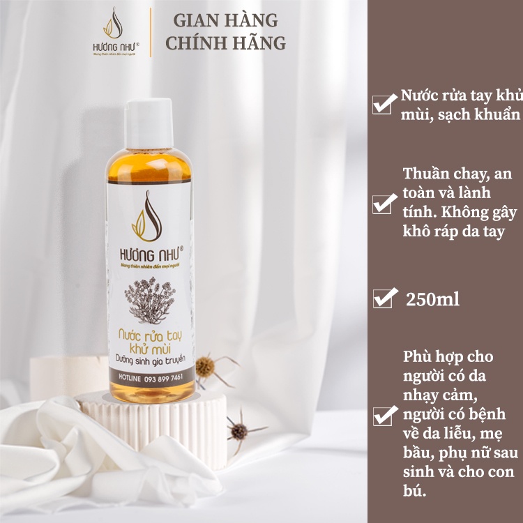 Nước rửa tay Hương Như thảo mộc thiên nhiên handmade - 250ml [KHÔNG GÂY KHÔ DA TAY - THUẦN CHAY]
