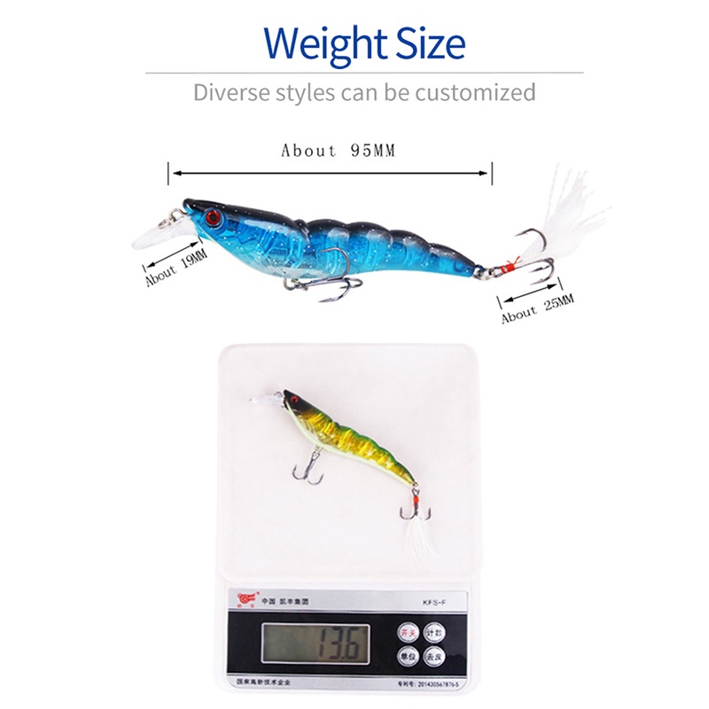 Mồi Câu Cá Hình Con Tôm Nhân Tạo Bằng Nhựa 13.6g/9.5cm