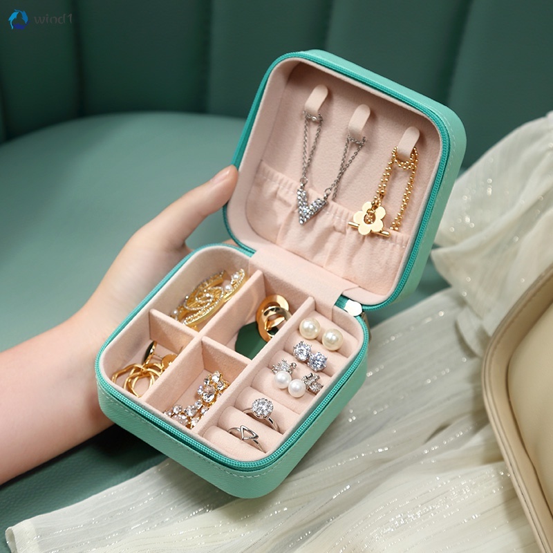 Hộp Đựng Trang Sức Du Lịch Nhỏ Gọn Có Khóa Kéo Tiện Dụng