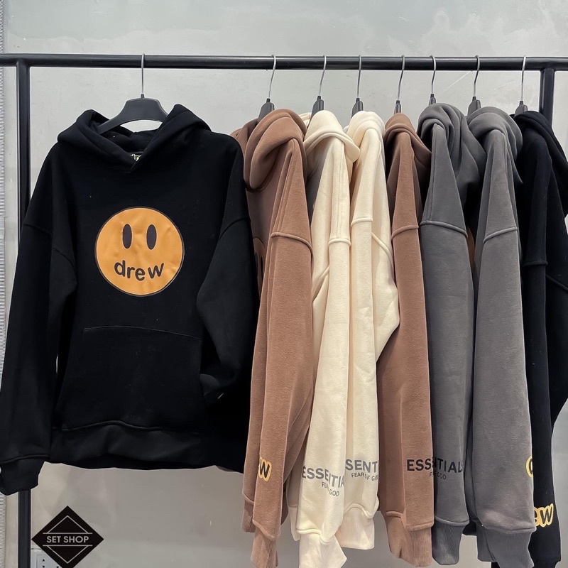 Áo hoodie DREW mặt cười nỉ bông dày ấm áp | BigBuy360 - bigbuy360.vn