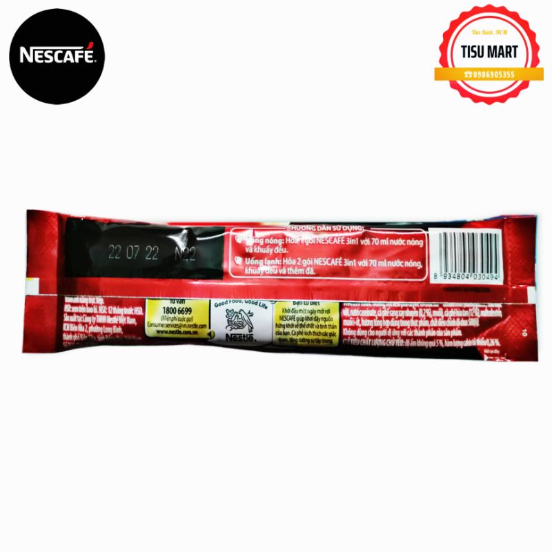 Gói lẻ NESCAFÉ 3in1 Cà Phê Rang Xay Hòa Tan Đậm Đà Hài Hòa | BigBuy360 - bigbuy360.vn