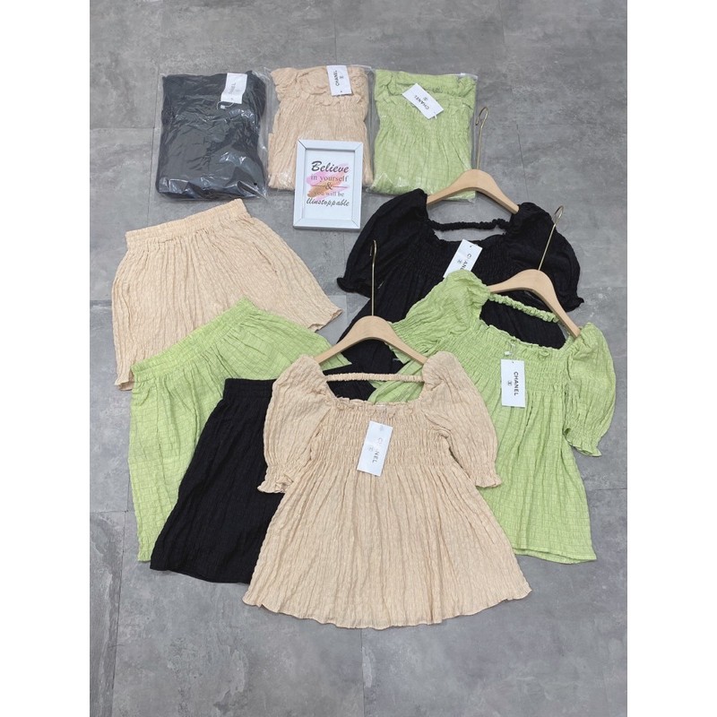 [Siêu Hot] Bộ Chun Ngực 3 Màu Áo Cộc Mix Quần Đùi Siêu Xinh Có Ảnh Thật Kèm Video | BigBuy360 - bigbuy360.vn