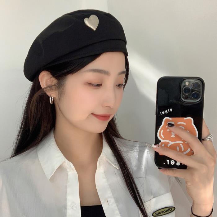 Mũ Beret In Hình Trái Tim Phong Cách Retro Nhật Bản Thời Trang Thu Đông Dành Cho Nữ