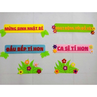 Bảng tên góc mầm non đơn giản