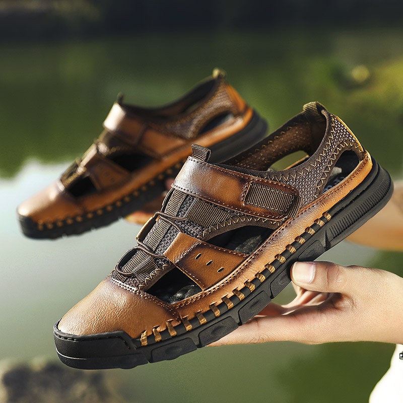 Giày sandals da bò thật chất lượng cao cao cấp cho nam