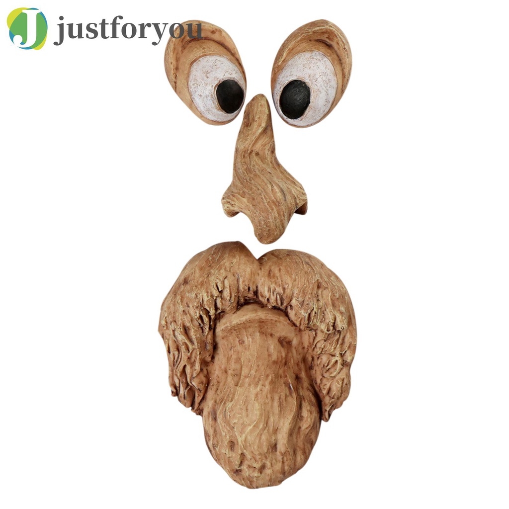 Justforyou2 Old Man Tree Face Hugger, Bark Facial Features Ornaments, Funny Art Decor