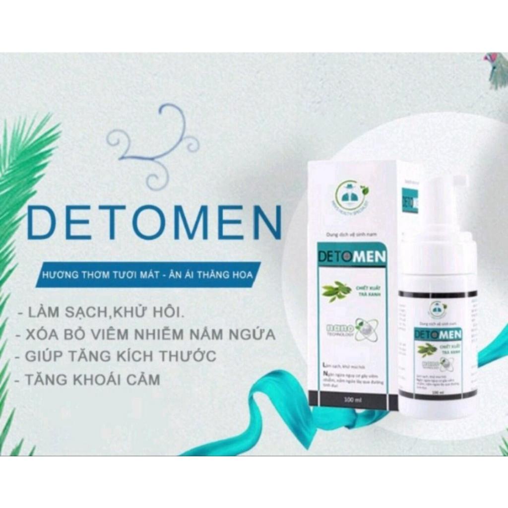 Detomen dung dịch vệ sinh nam- Bọt vệ sinh nam giới thơm mát, dịu nhẹ 100ml.