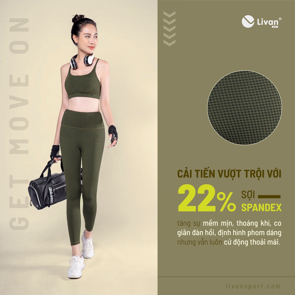 Set Bra Tập Gym Yoga Áo Bra Quần Legging Get Move On Livan Sport Cao Cấp