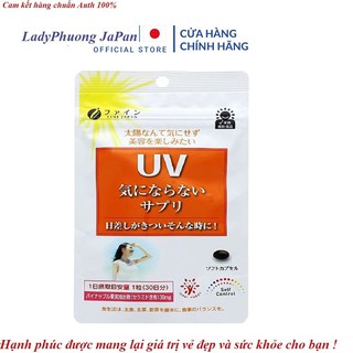 (Chuẩn Nhật,đủ bill) Viên uống chống nắng UV dưỡng trắng Fine Japan kem chống nắng chống UV