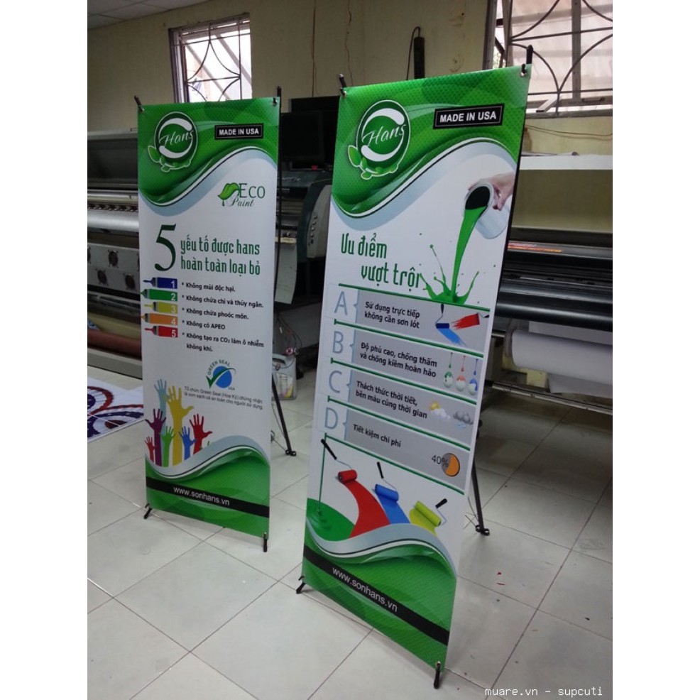 In Standee 0.6x1.6m - Chất liệu PP tráng keo