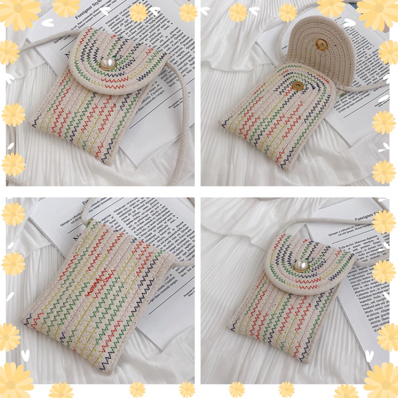 IELGY Túi Đeo Vai Đan Sợi Rơm Thời Trang Dành Cho Nữ