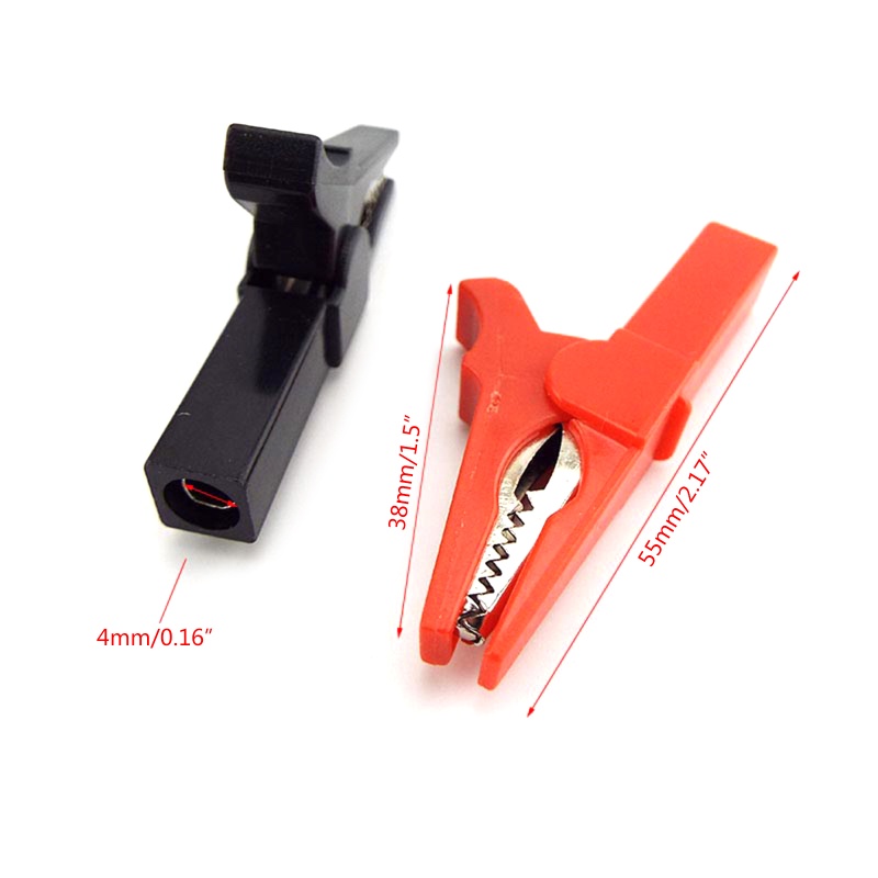 Set 2 Kẹp Cá Sấu Thử Điện Cách Điện Chuyên Dụng