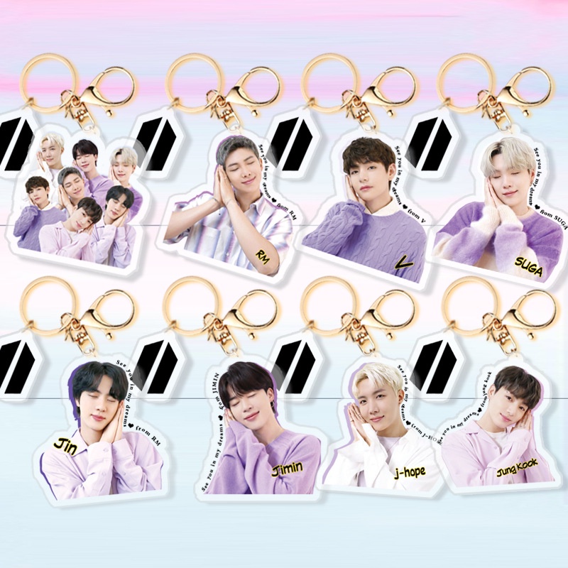 2 Móc Khóa Acrylic Hình BTS Kpop Mới