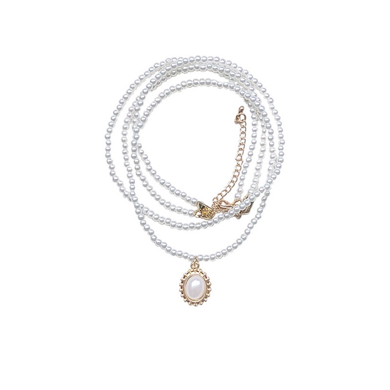 Vòng cổ Hai Lớp Đính Ngọc Trai Thanh Lịch Cho Nữ