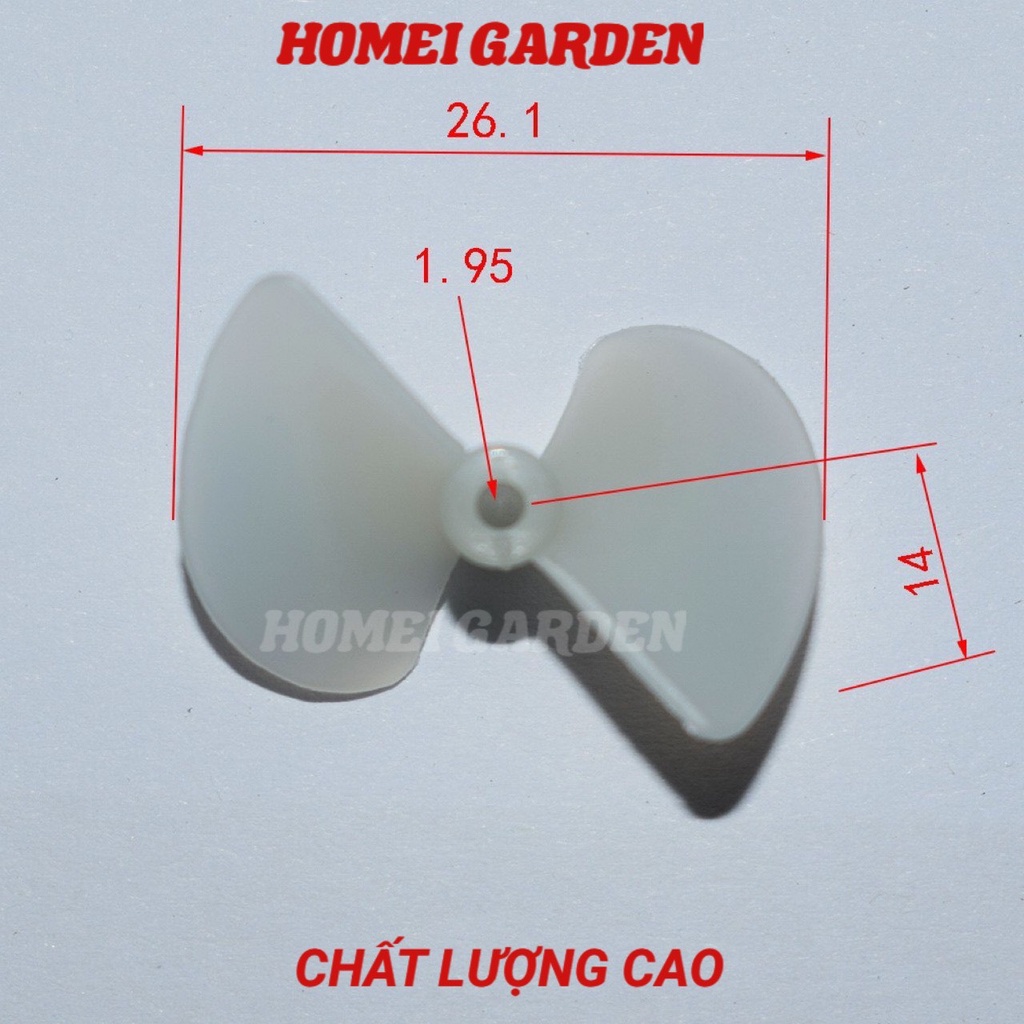 Bộ 4 chân vịt nhựa 2 cánh 26mm kèm 4 trục 2mm 4 khớp nối nhựa chế thuyền chất lương cao - D0165