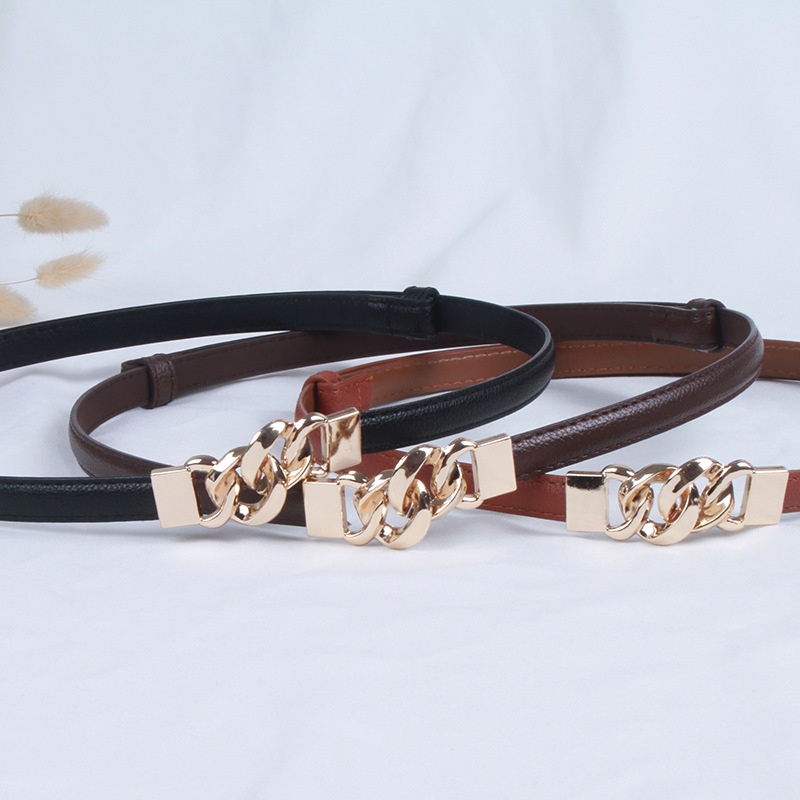 Thắt Lưng Da Phối Khóa Kim Loại Phong Cách Boho Cổ Điển Cho Nữ