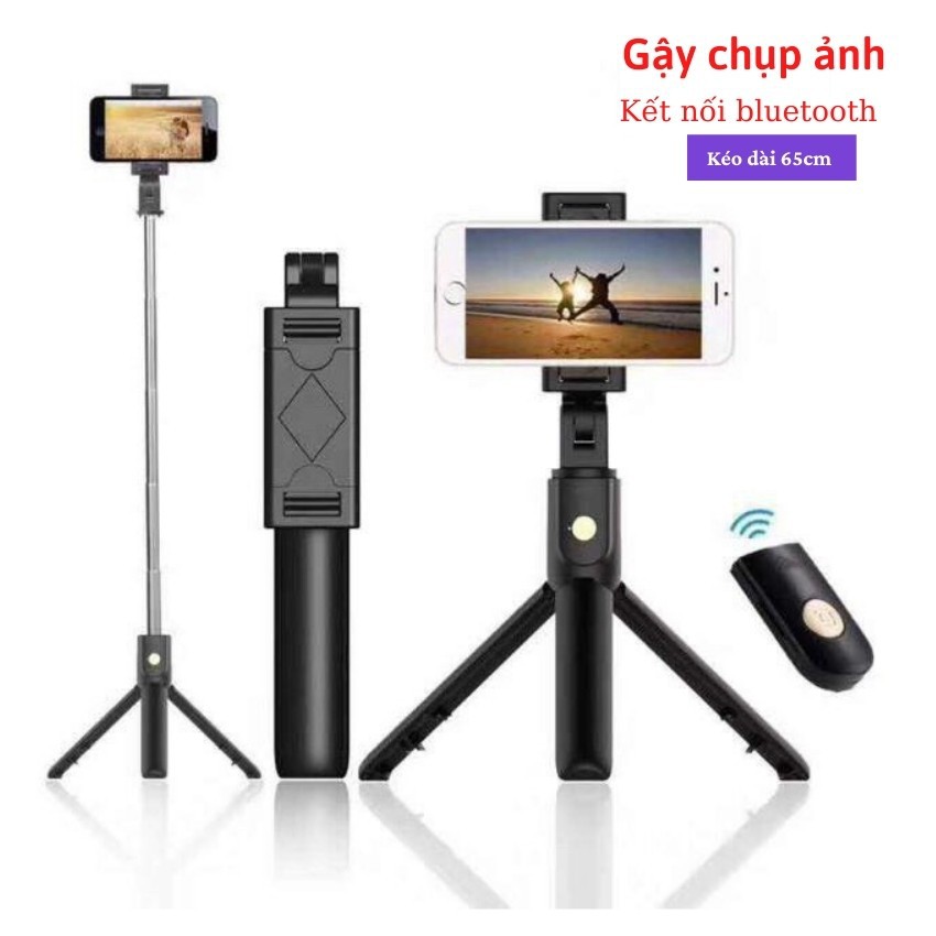 Gậy Chụp Ảnh Selfie Bluetooth K7, Cây Tự Chụp hình 3 Chân Tripod Có Remote Điều Khiển Kéo Dài 