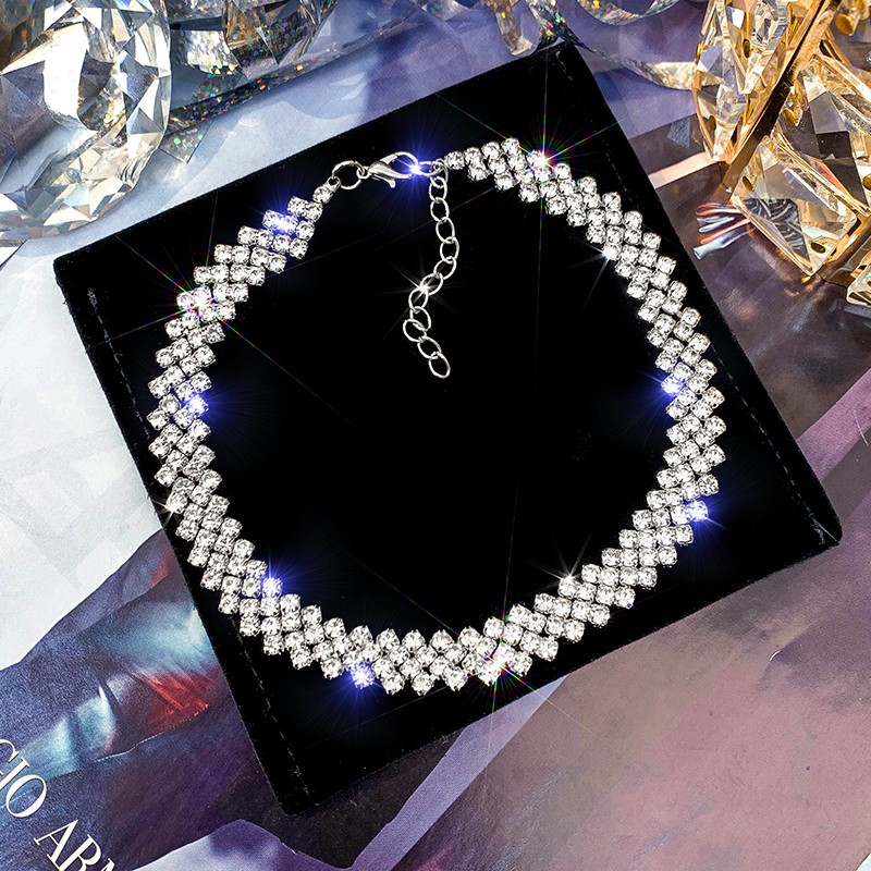 Vòng Cổ Choker Đính Đá Phong Cách Hàn Quốc Thanh Lịch Dành Cho Nữ