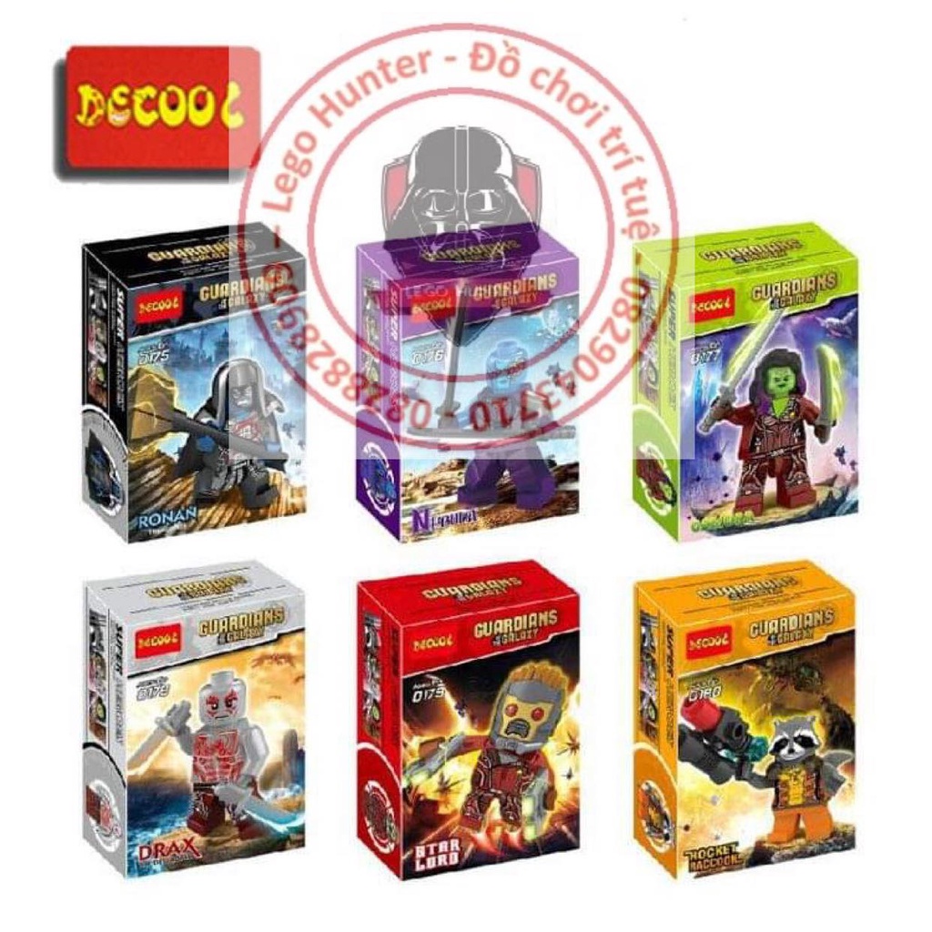 Decool Guardian of Galaxy 1 Marvel Super Heroes mô hình lắp ráp minifigures các nhân vật vệ binh dải ngân hà
