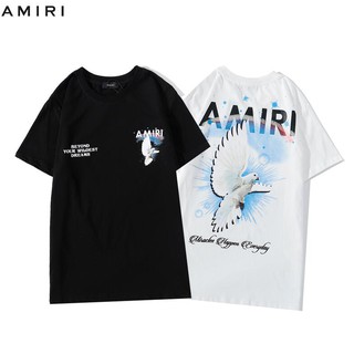 Áo Thun Cotton Ngắn Tay In Chữ Amiri Thời Trang Cho Nam Nữ