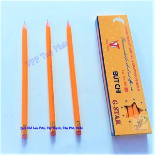 Hộp 12 cây bút chì 2B thân vàng Gstar