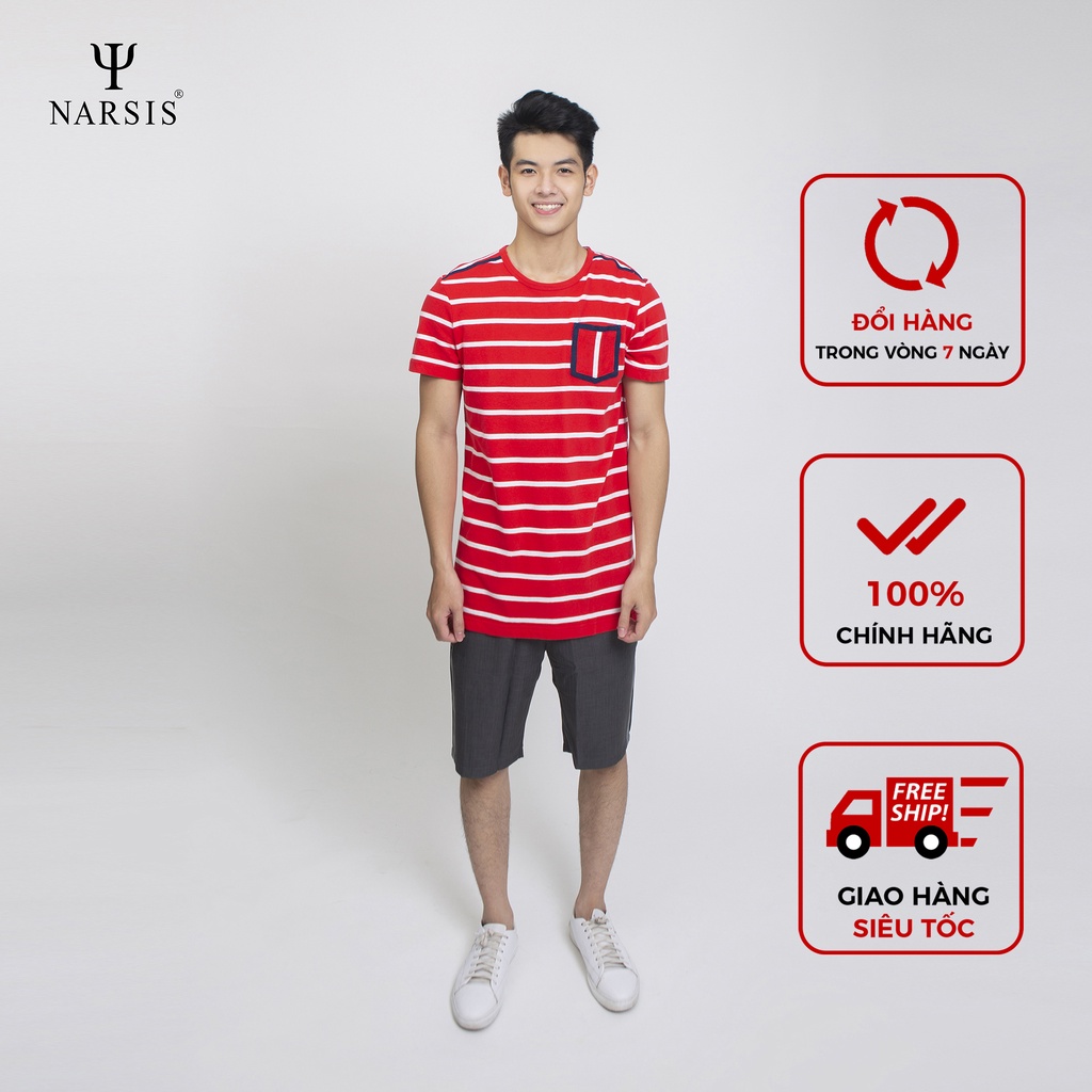 Áo Cộc Nam Narsis D6025 màu kẻ đô
