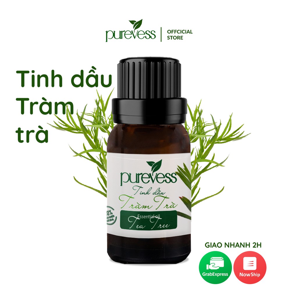 Tinh dầu Tràm Trà Purevess, thiên nhiên nguyên chất, giúp thư giãn và thanh lọc không khí. 15ml