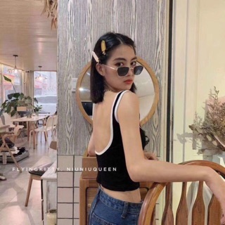 Áo thun ba lổ hở lưng chữ U cho nữ