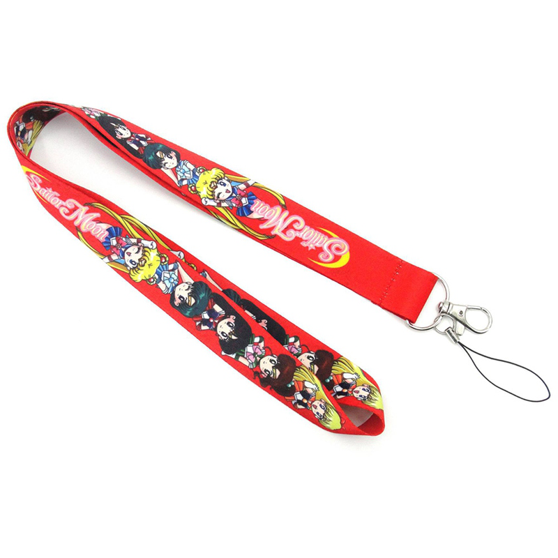 flowersqueen Dây Đeo Thẻ Gắn Móc Khóa Hình Thủy Thủ Mặt Trăng Xinh Xắn