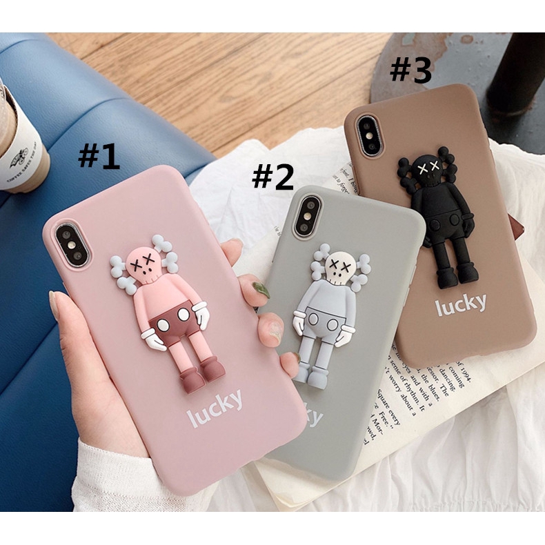 Ốp điện thoại mềm chạm nổi nhân vật KAWS cho iPhone 6/6S/6P/6SP/7/8/7P/8P/X/XS/XR/XS MAX