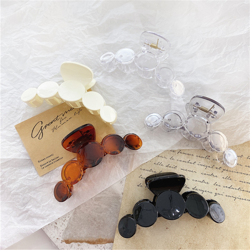 Kẹp Tóc Acrylic Trong Suốt Hình Tròn Xinh Xắn