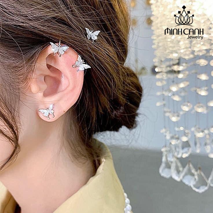 Bông Tai Hình Cánh Bướm Đính Đá Xinh Xắn - Minh Canh Jewelry