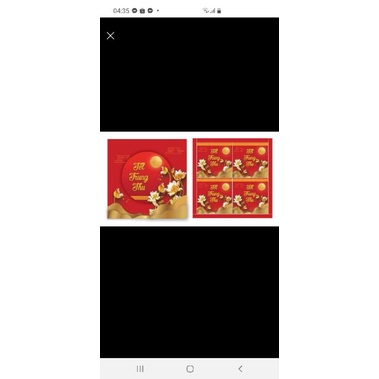 hộp trung thư 4 bánh sen đỏ