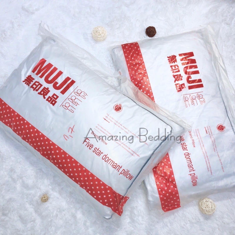 1 đôi (2 chiếc) gối Muji xuất nhật nặng 1,7kg