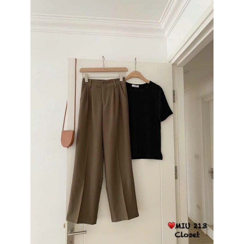Quần vải ống suông 1 khuy hàng QCL1