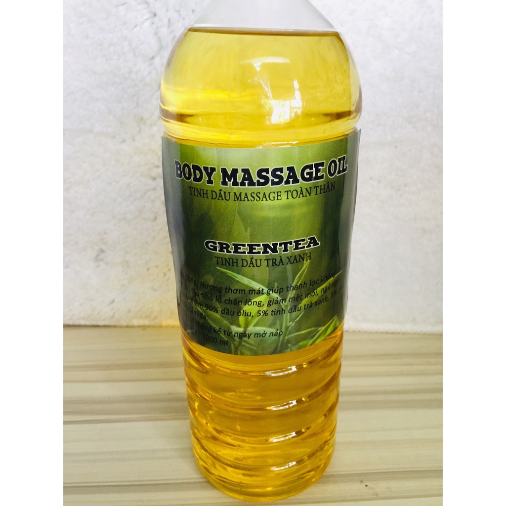 Dầu Massage Body Trà Xanh Chai 1 Lít Thơm Lâu