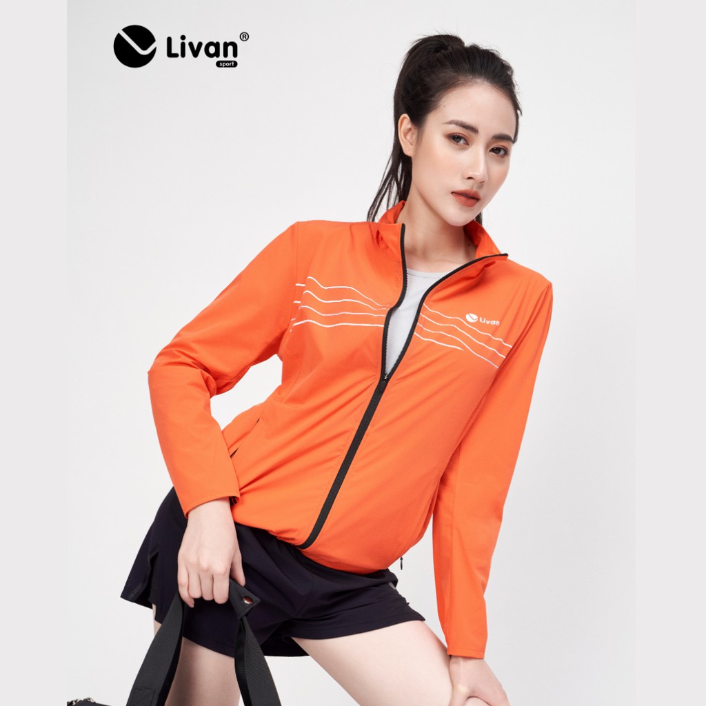 Áo Gió Nữ Livan Sport 1 Lớp Kẻ Ngang Cao Cấp Siêu Nhẹ