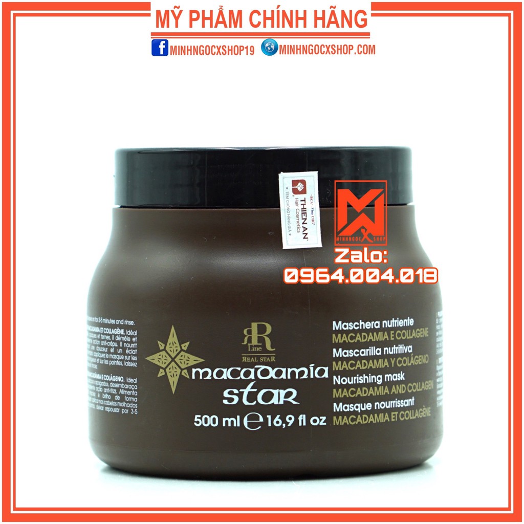 ✅[ RR LINE ] Ủ TÓC - KEM Ủ TÓC PHỤC HỒI TÁI TẠO CẤU TRÚC MACADAMIA STAR 500ML CHÍNH HÃNG