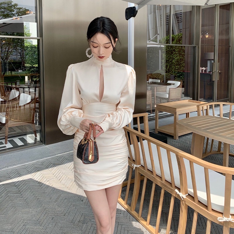 (FREESHIP) Đầm Dự Tiệc, Váy Dự Tiệc Chất Liệu Satin Cut-Out Siêu Gợi Cảm Cho Nữ