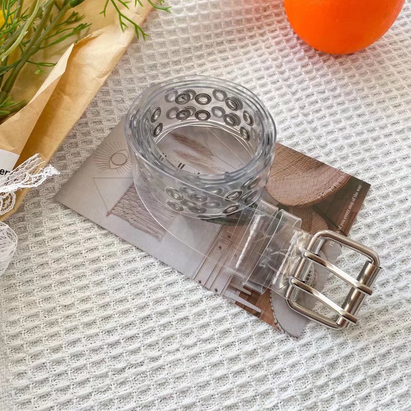 Thắt Lưng Trong Suốt Hai Hàng Lỗ Phong Cách Hip Hop Cá Tính Dành Cho Cặp Đôi