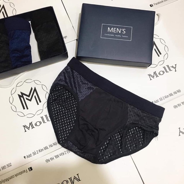 Quần Sịp Men Thông Hơi Siêu Thoáng Mát ( hộp 4c từ 50-75kg)