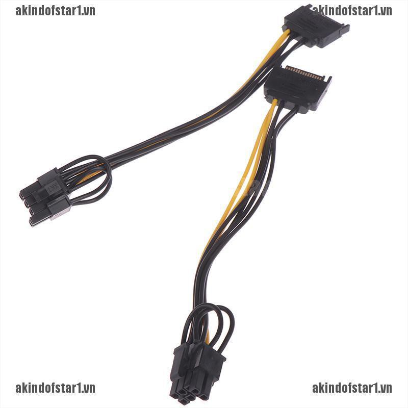 Cáp ChuyểN ĐổI 15pin Sata Sang 8pin (6 + 2) Pci-E 20cm Cho Đồ Họa