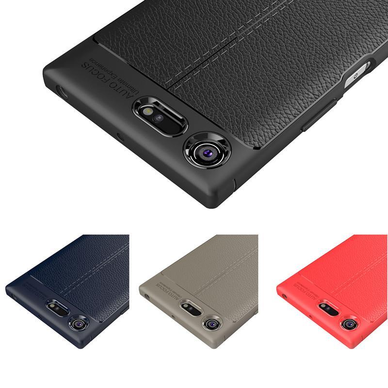 Sony Leather Phone Case Xperia XZ Premium Phone Case Sony G8142 Protective Case Soft Shell Litchi Leather Pattern Business Phone Case