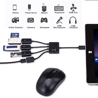 Cáp OTG 4 Đầu Chuyển Cho Android, Từ MicroUSB Sang USB