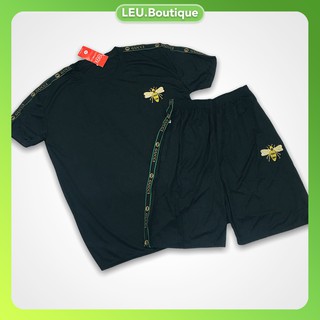 [XẢ KHO - FREESHIP] Bộ quần áo nam mùa hè mặc ở nhà vải co dãn, thoáng mát, phối viền Ong Nhỏ, bộ thể thao cao cấp