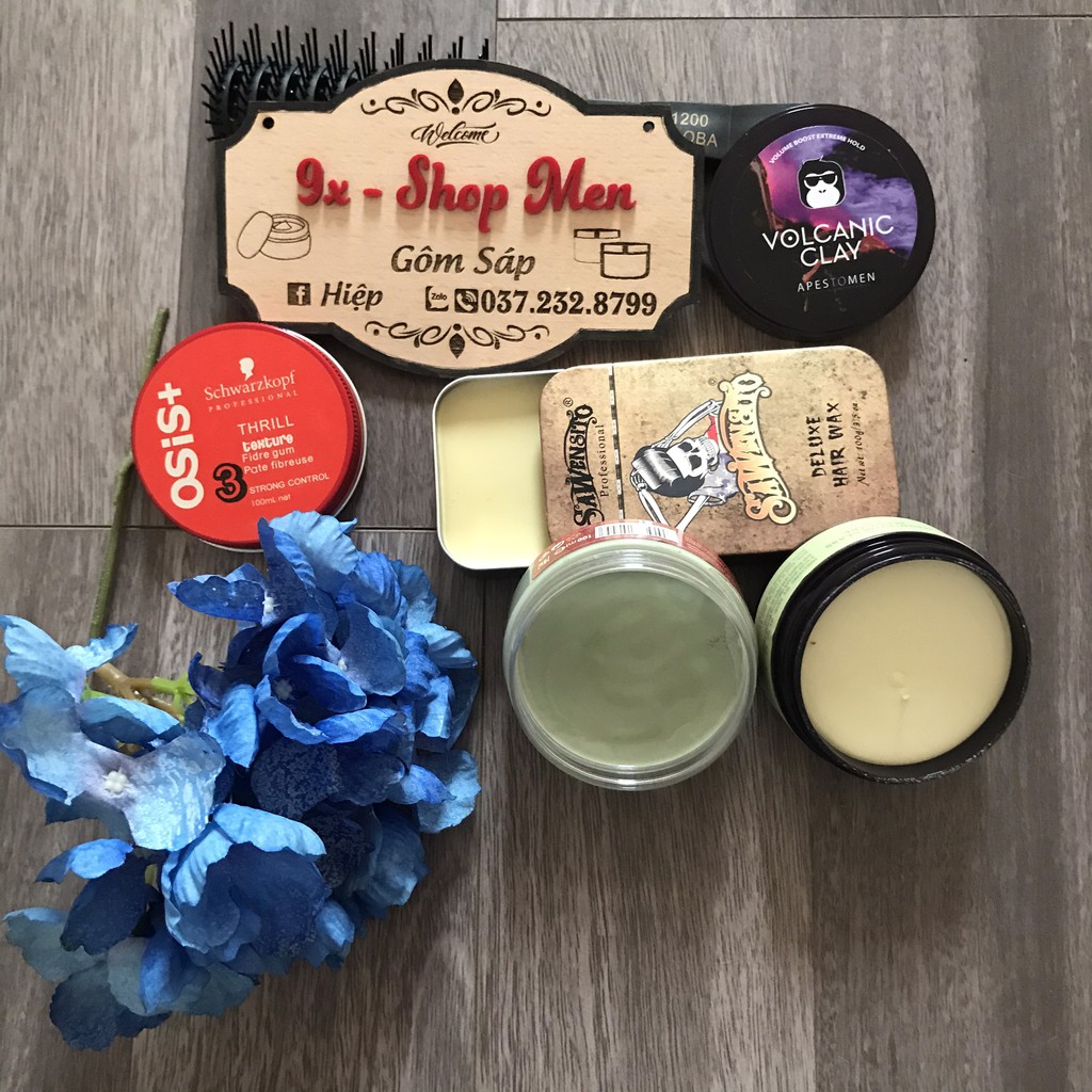 Combo 3 Sáp Vuốt Tóc SAWENSITO DElUXE HAIR WAX+Osis Thrill+VOLCANIC CLAY ( ĐEN)