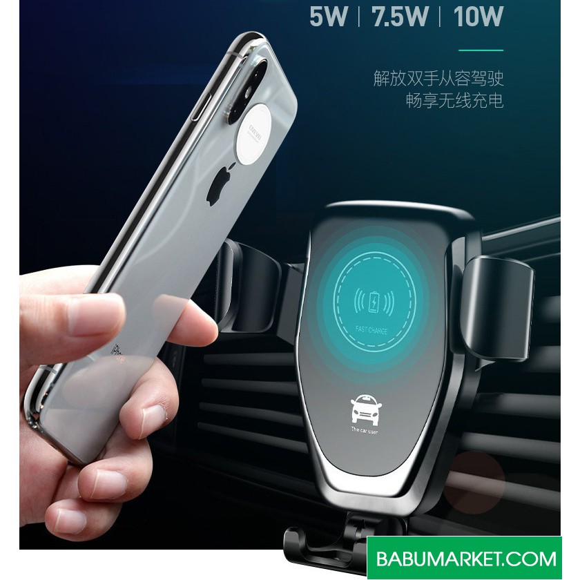 Giá đỡ kiêm sạc nhanh không dây trên ô tô - Đế sạc không dây cho điện thoại trên ô tô công suất 10W