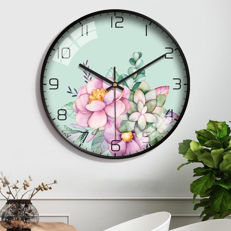 Đồng Hồ Treo Tường Khung Nhựa ABS, Đồng Hồ Treo Tường Kim Trôi Treo Không Tiếng Ồn, Có Lớp Kính Bảo Vệ