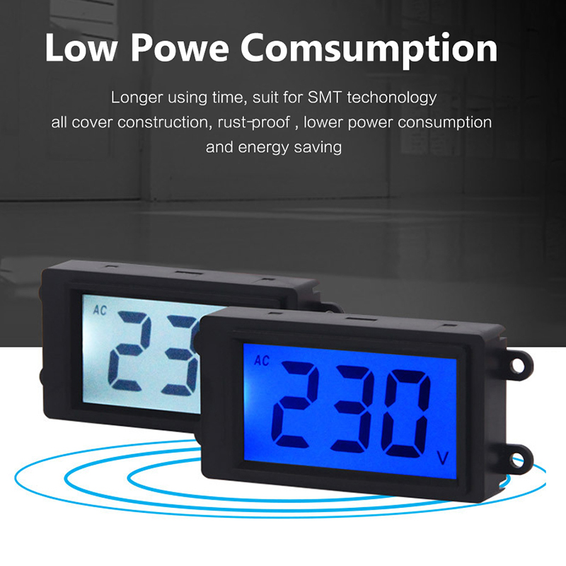 Vôn Kế Kỹ Thuật Số 2 Dây 80-380V Màn Hình LED LCD